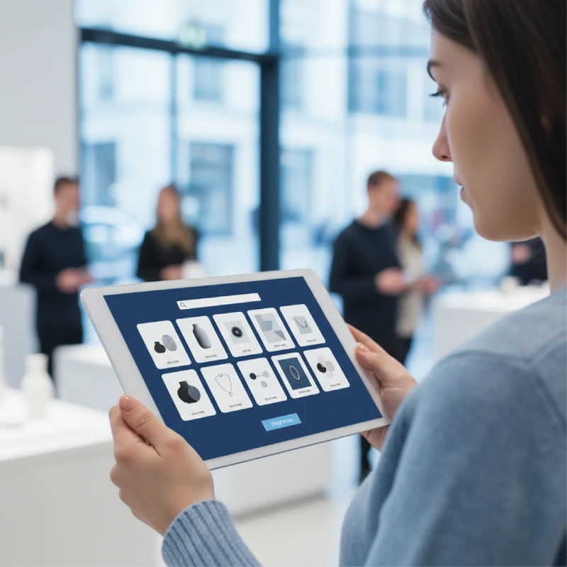 E-commerce website interface with product listings and conversion-focused layout