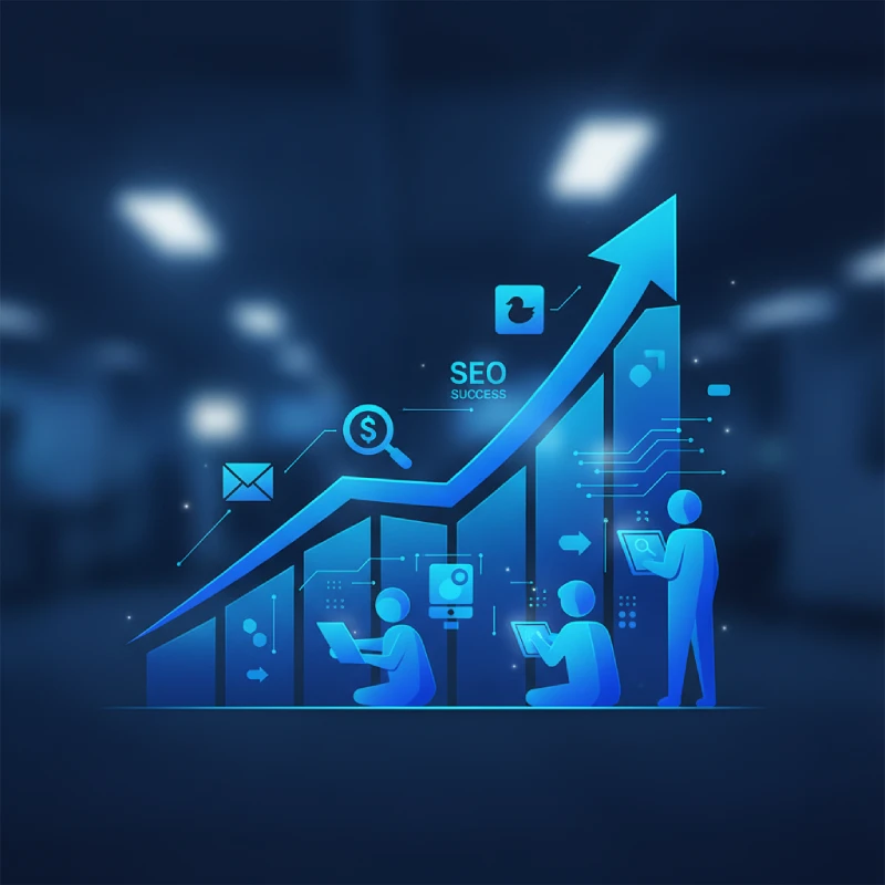 SEO specialist reviewing keyword rankings and search performance analytics