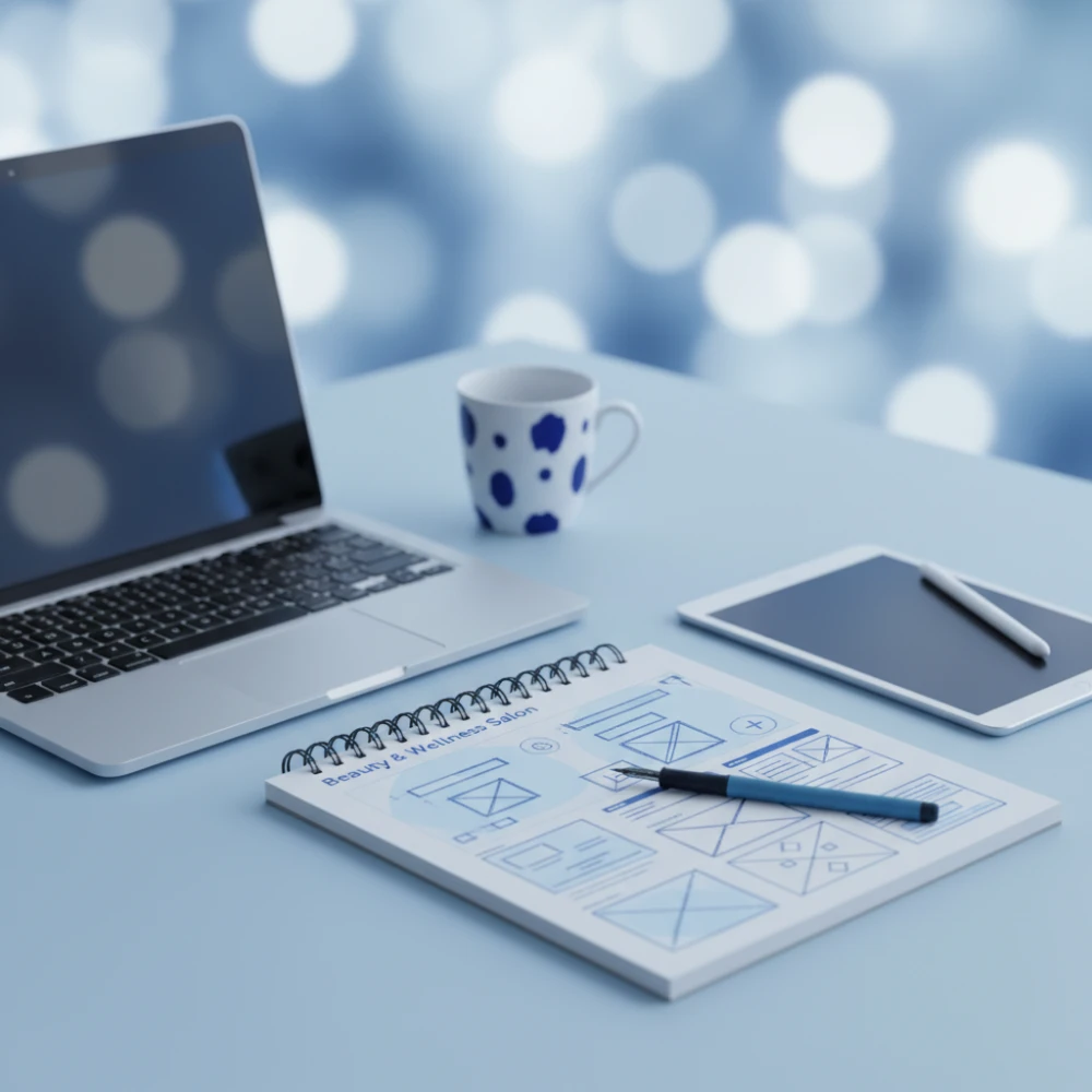 Web designer sketching website wireframes